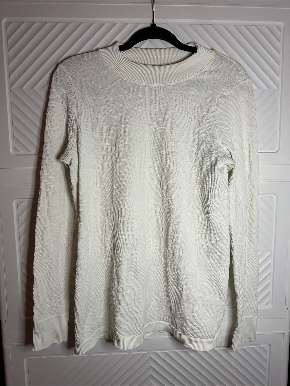 SPANX Cream Textured Long-Sleeve Crewneck Sweatshirt